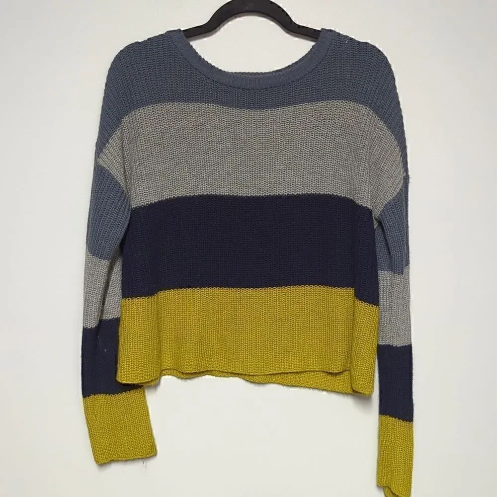 Blush & Bloom Color Block Cable Knit Sweater